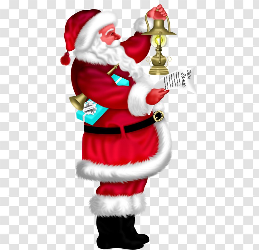Santa Claus Rudolph Christmas Clip Art - Fictional Character - With A Lantern Transparent PNG