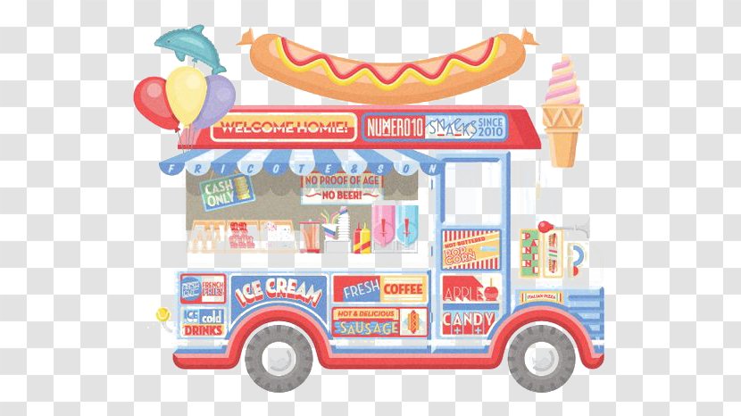 Hot Dog Sausage Street Food Fast - Cartoon Cart Transparent PNG