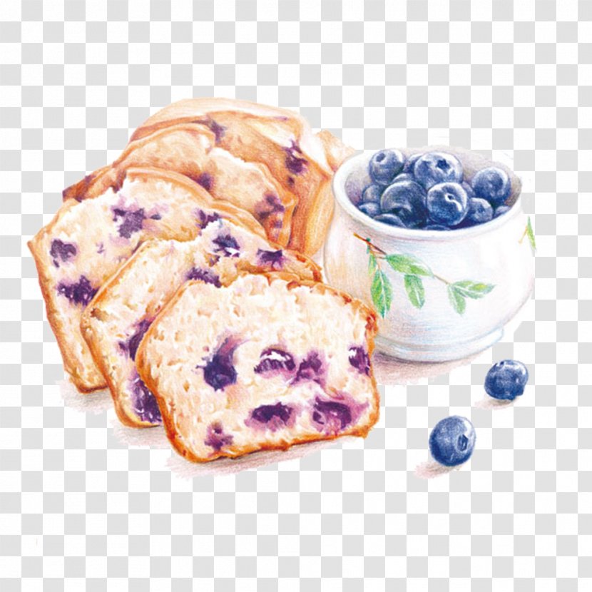 Breakfast Food Drawing Bread Illustration - Fruit - Hand Painted Blueberry Transparent PNG