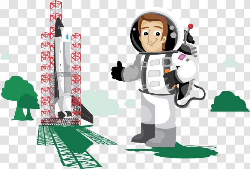 Astronaut Cartoon Illustration - Technology - Vector Rocket Launch Transparent PNG