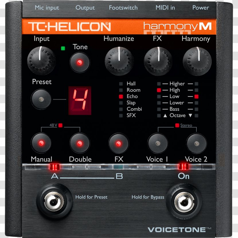 TC-Helicon VoiceTone Harmony-G XT Effects Processors & Pedals Harmony G-XT - Silhouette - Singing Transparent PNG