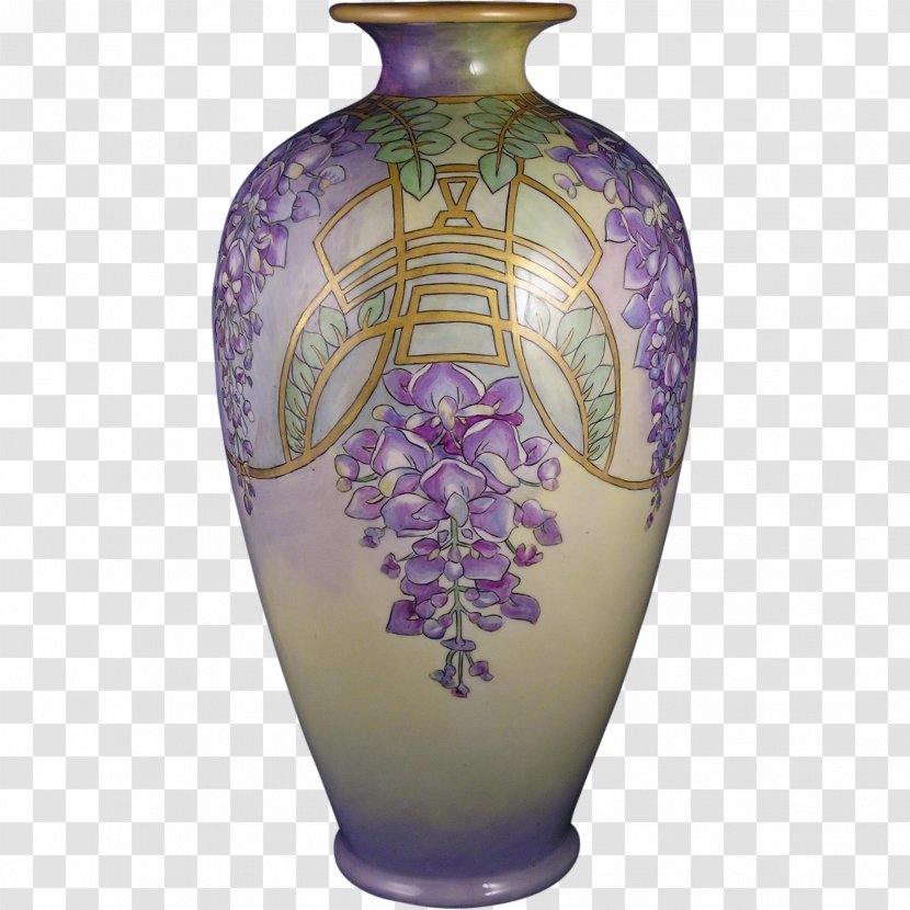 Ceramic Vase Purple Urn Artifact - Wisteria Transparent PNG