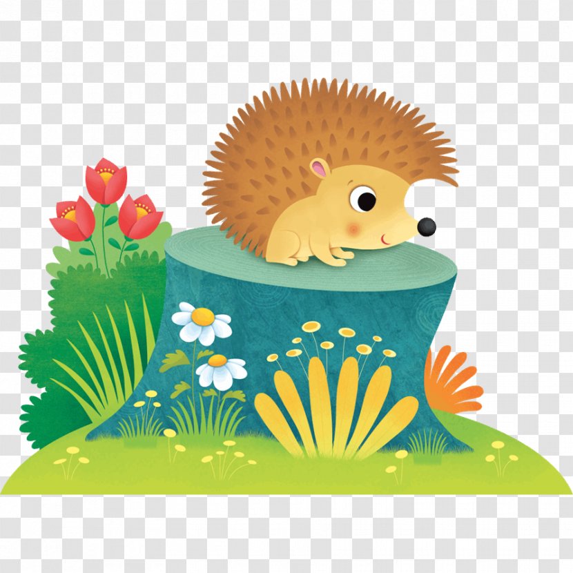 Hedgehog Sticker Child Room Adhesive - Watercolor - Forset Cabin Transparent PNG