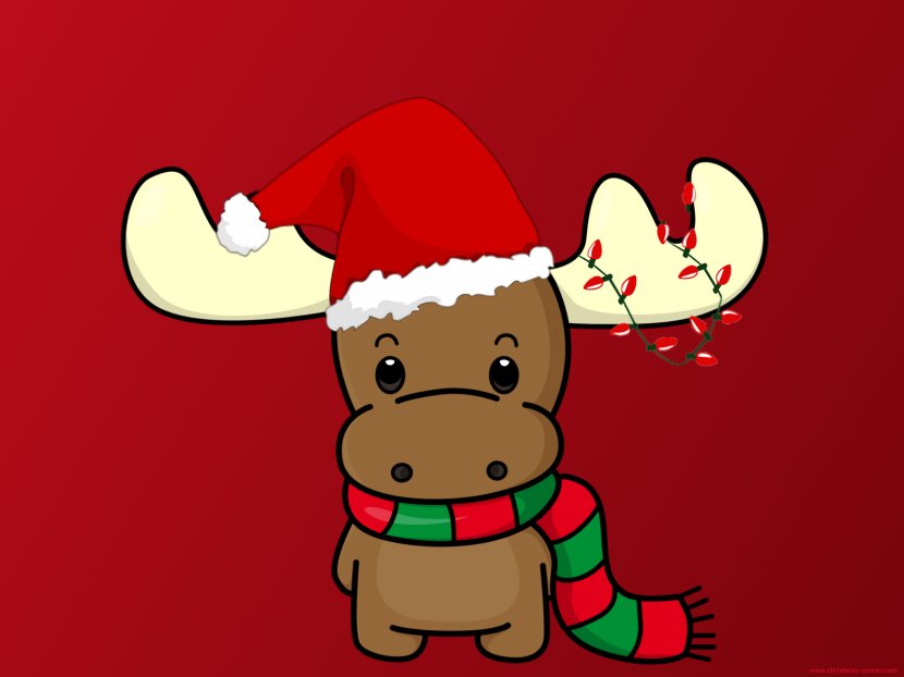 Rudolph Moose Santa Claus Reindeer Christmas Transparent PNG