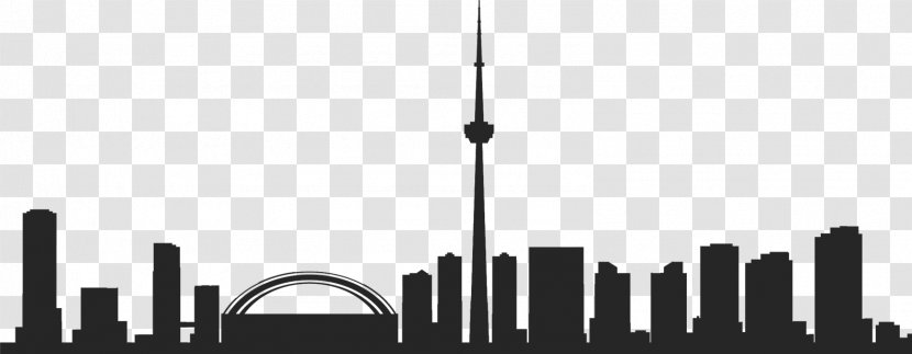 Skyline Black And White Contemporary Cityscape - Footer Line Transparent PNG