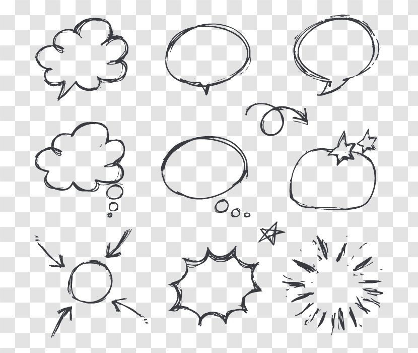 Drawing Speech Balloon Sketch - Heart - Boxes Vector Transparent PNG
