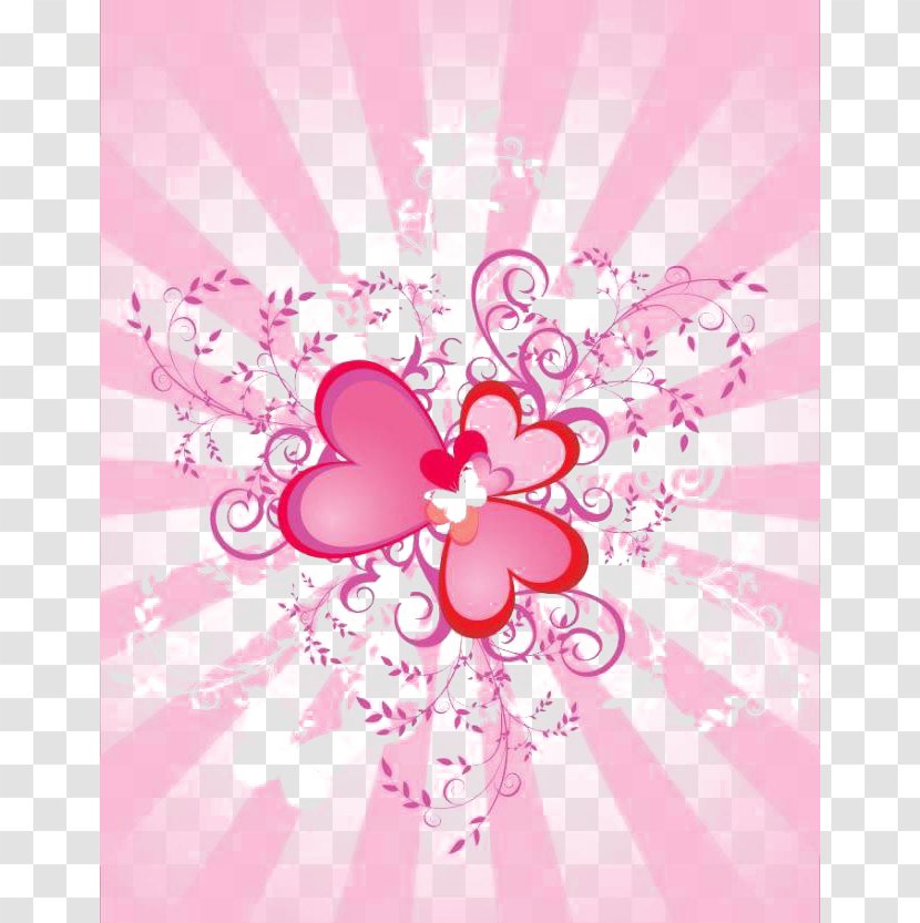 Love Heart - Valentines Day - Striped Ray Transparent PNG