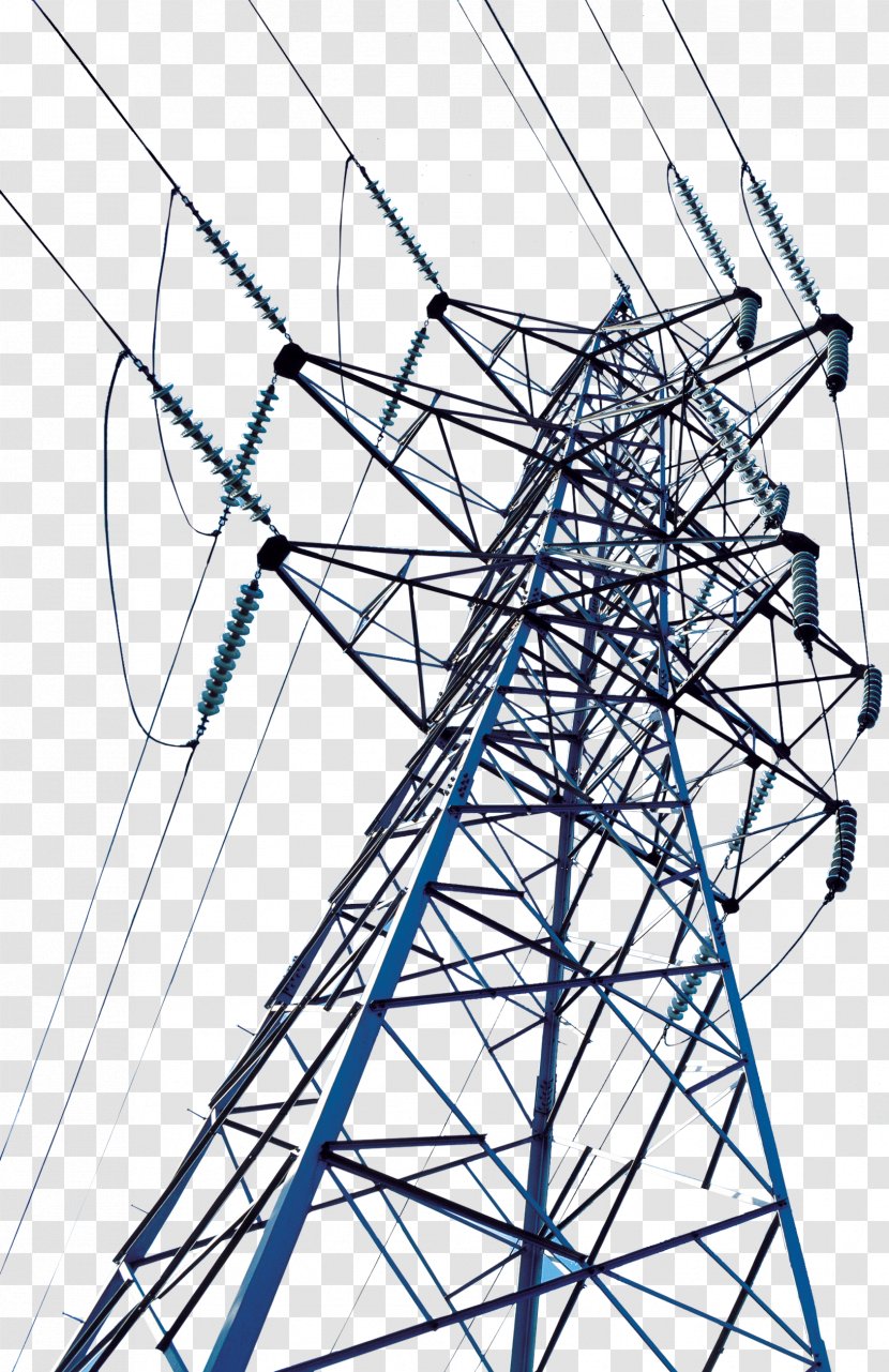 High Voltage Transmission Tower Electric Power Wire - Electrical Supply - High-voltage Transparent PNG