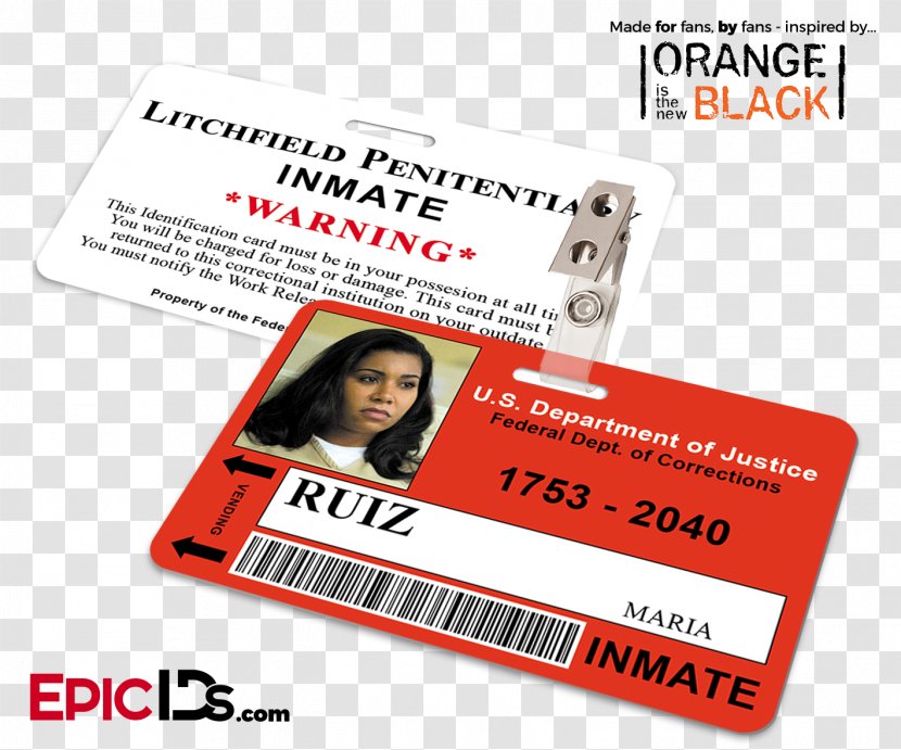 Brooke Soso Litchfield Name Tag Badge Identity Document - Prison - Alex Vause Transparent PNG