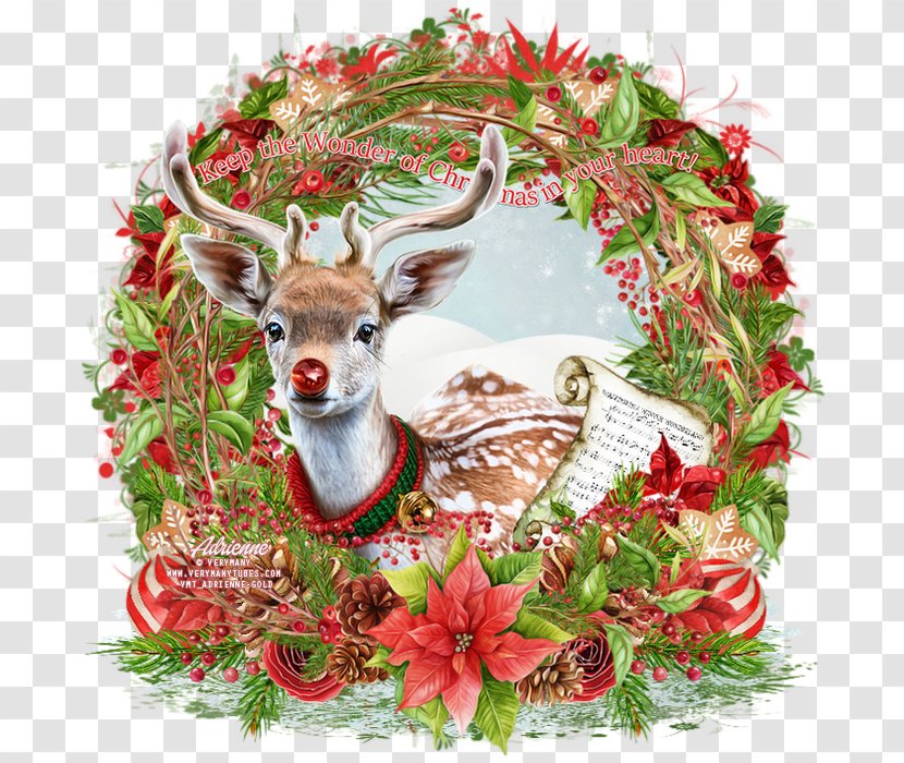 Reindeer Rudolph December Christmas Ornament Whimsical - Three Comrades Transparent PNG