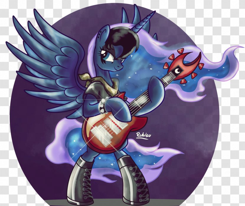 Princess Luna Pony Queen Chrysalis Moon Equestria - Silhouette - Gitara Transparent PNG