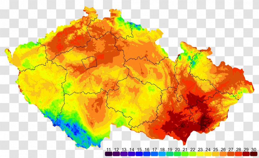 Czech Republic Temperature Heat Map Text Transparent PNG