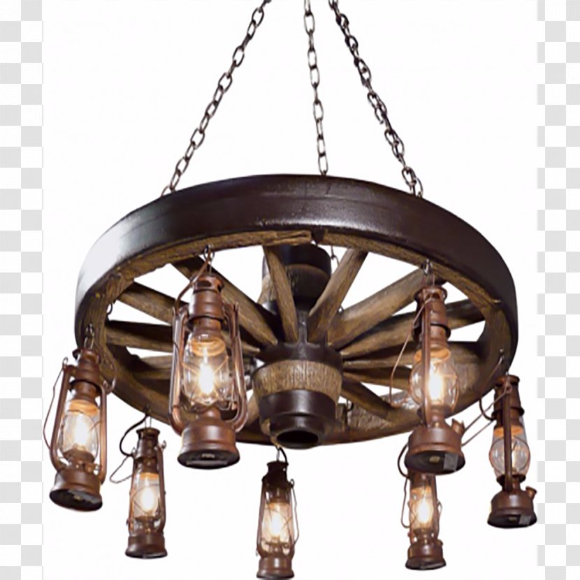 Wheel Chandelier Light Fixture Wagon - Decorative Lantern Transparent PNG
