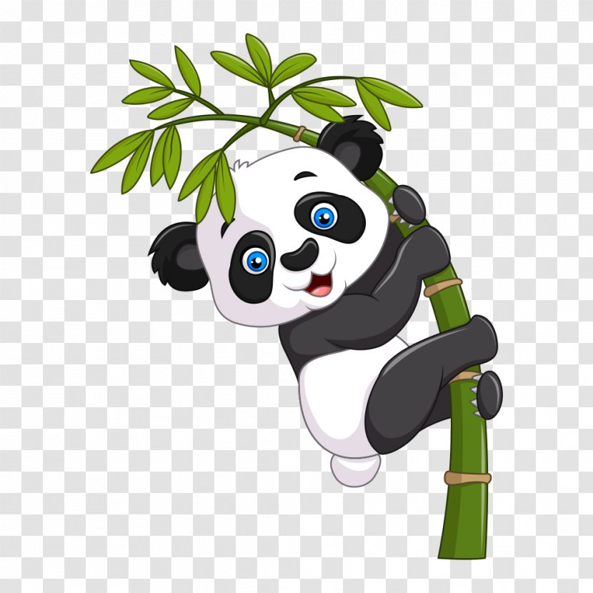 Giant Panda Cartoon Royalty-free Illustration - Grass Transparent PNG