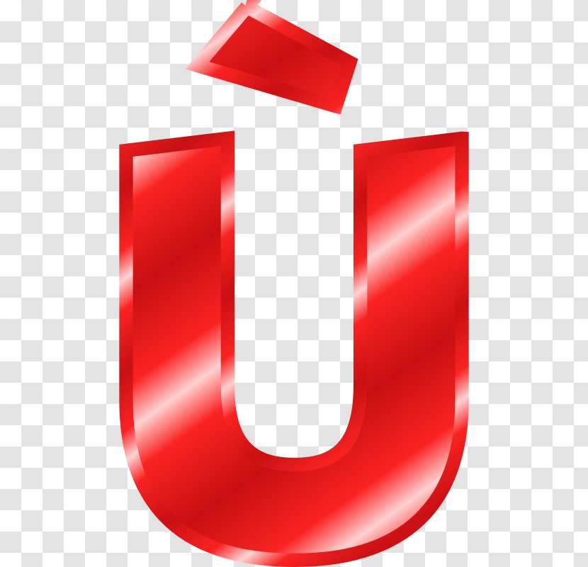 English Alphabet Letter Case U - Red Effect Transparent PNG