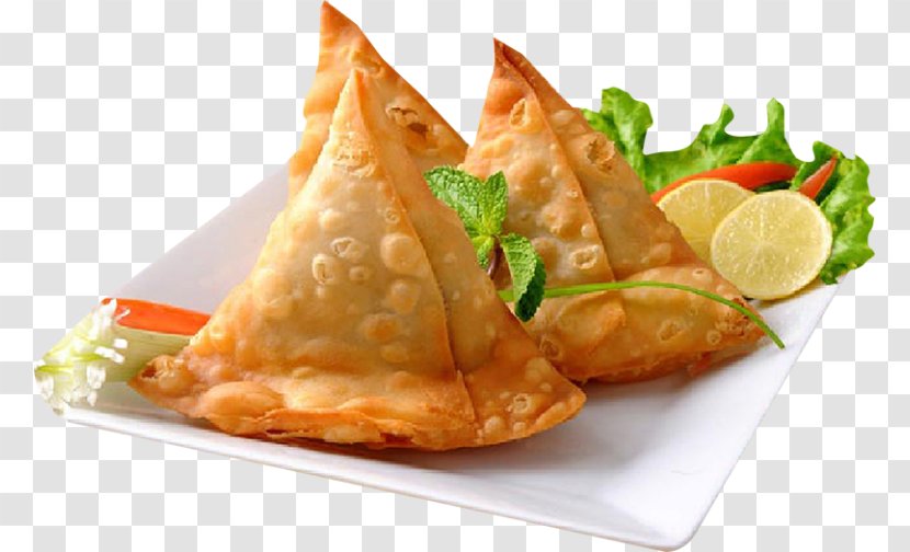 Indian Cuisine Street Food Samosa Dahi Puri Vegetarian - Caribbean - Menu Transparent PNG