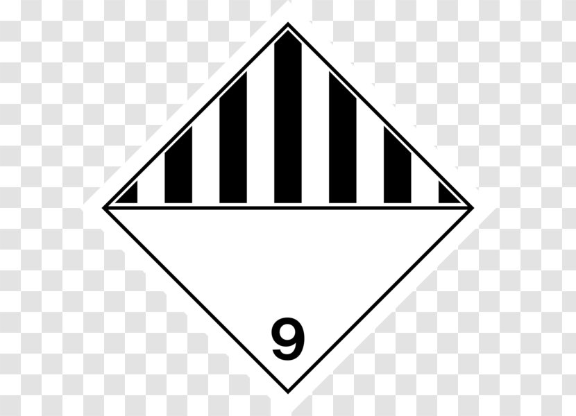HAZMAT Class 9 Miscellaneous Dangerous Goods Label UN Number Transport - Symmetry Transparent PNG