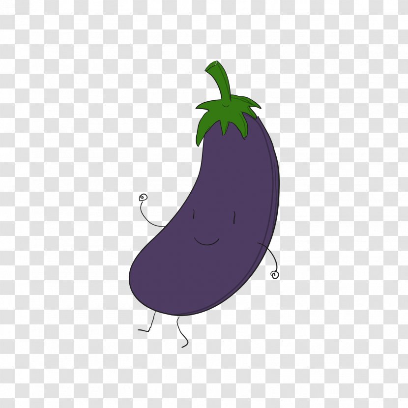 Cartoon Eggplant Illustration - Drawing - Purple Transparent PNG