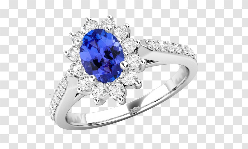 Sapphire Engagement Ring Tanzanite Diamond - Ruby Transparent PNG