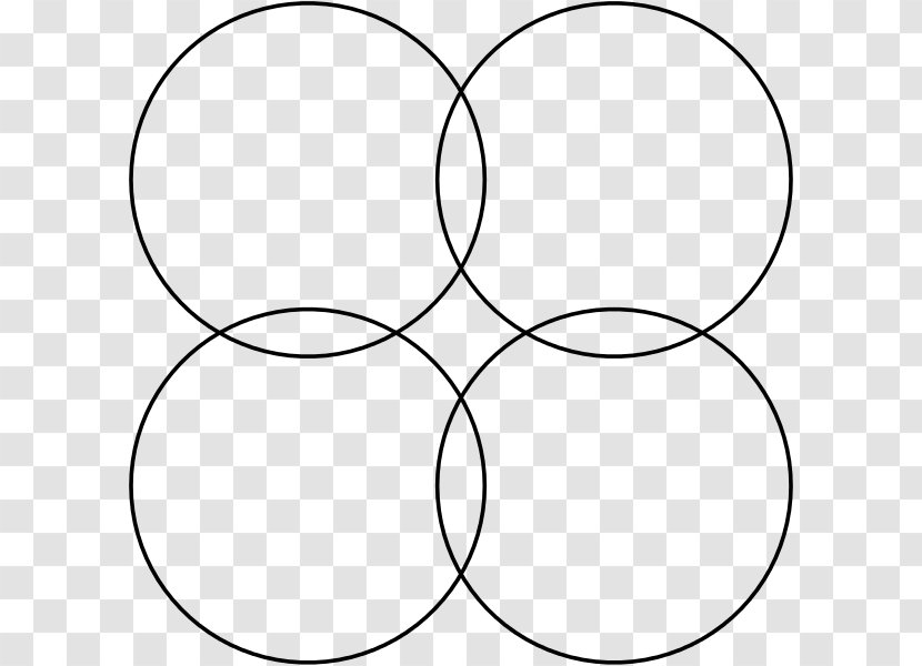 Overlapping Circles Grid Geometry Square Lattice Symmetry - Drawing - Circle Transparent PNG