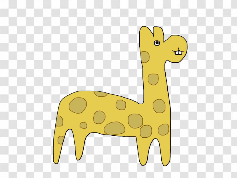 Giraffe Pattern Yellow Animal Figurine Tail Transparent PNG