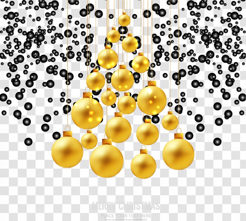 Christmas Lights Ornament Tree - With Light Effect Golden Ball Transparent PNG