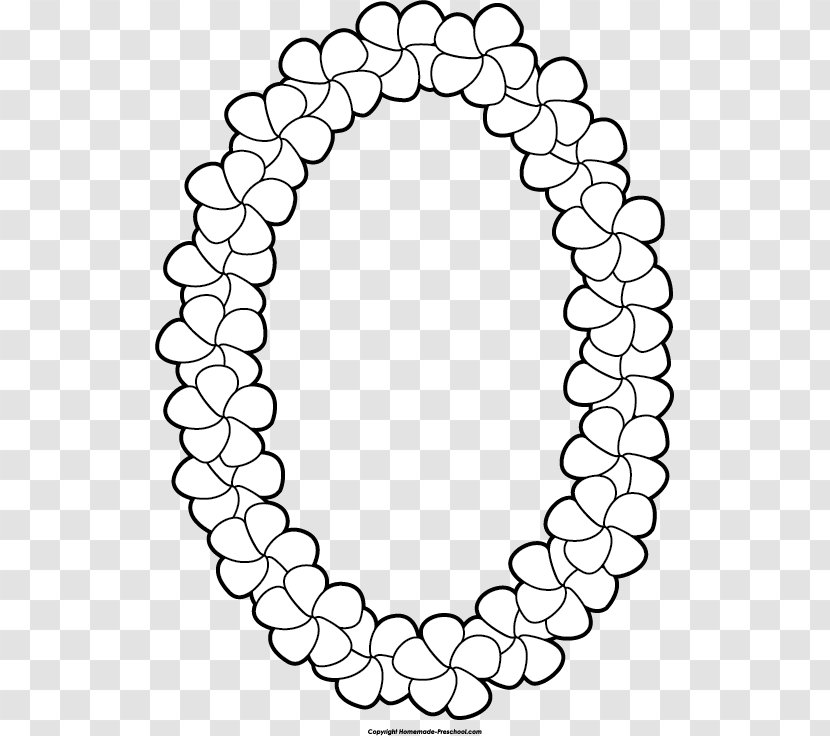 White Circle Area Line Art Font - Monochrome - Hawaiian Necklace Cliparts Transparent PNG