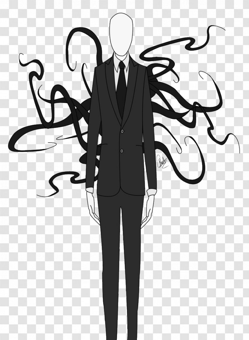 Slender: The Eight Pages Slenderman Drawing Clip Art - Formal Wear - Creepy Transparent PNG