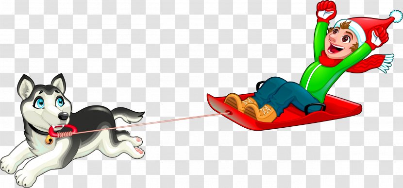 Dog Sled Clip Art - Sledding - Vector Hand-painted Transparent PNG