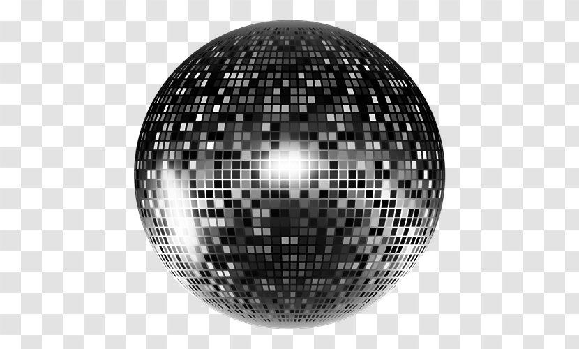 Disco Ball Black And White - Cartoon Transparent PNG