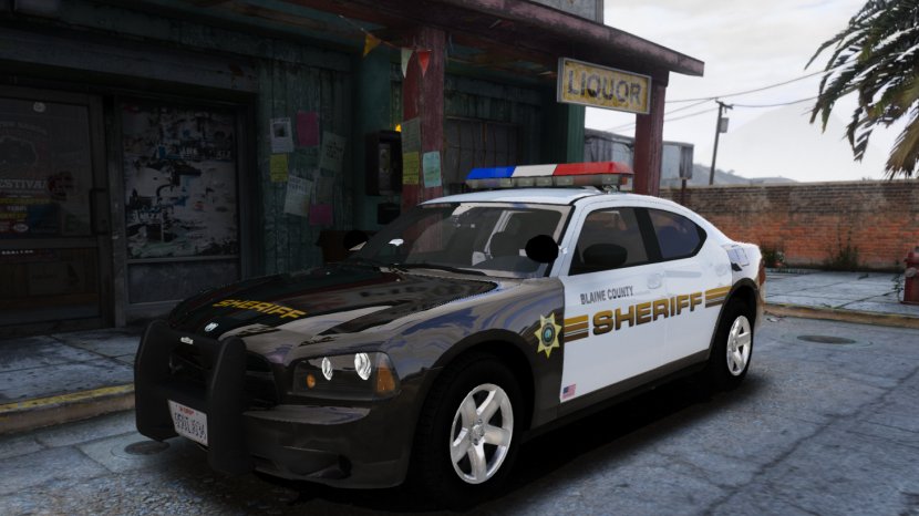 2009 Dodge Charger Grand Theft Auto V Mid-size Car - Police Transparent PNG