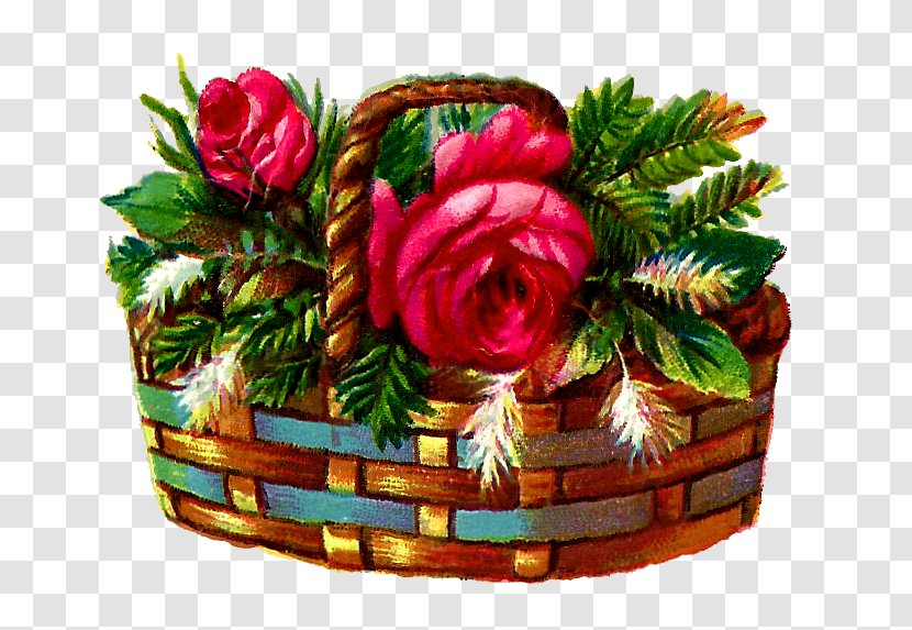 Flower Garden Roses Basket Clip Art - Bouquet Transparent PNG