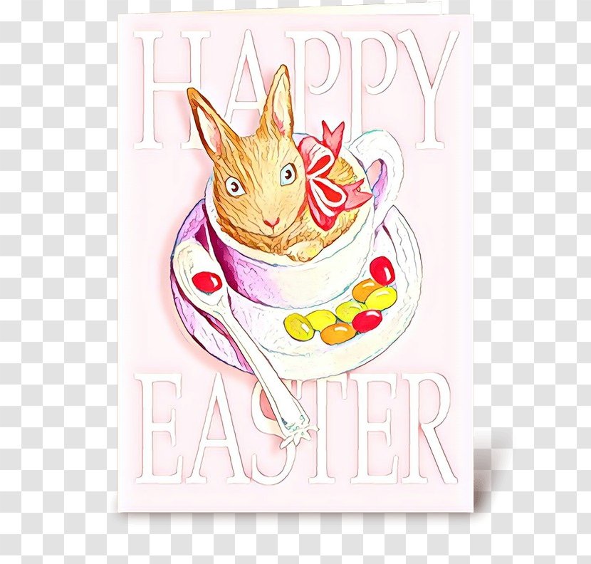 Easter Bunny Background - Pink - Greeting Card Paper Product Transparent PNG