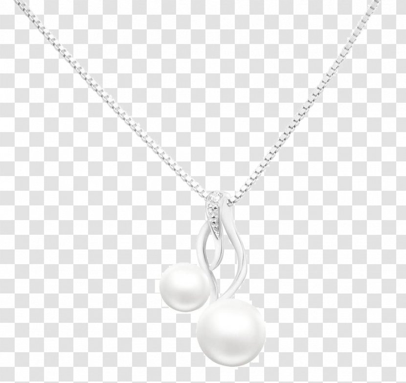 Locket Necklace Pearl Black And White - Body Jewelry Transparent PNG