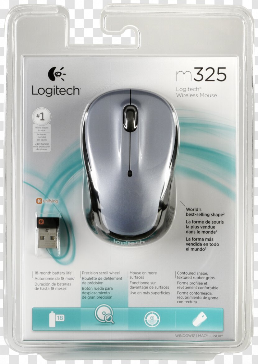 Computer Mouse Logitech M325 Wireless Optical Transparent PNG
