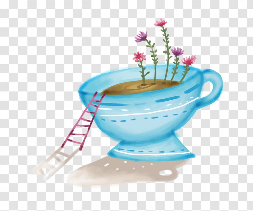 Drawing Stock Illustration Cartoon - Blue - Ladder Cup Transparent PNG