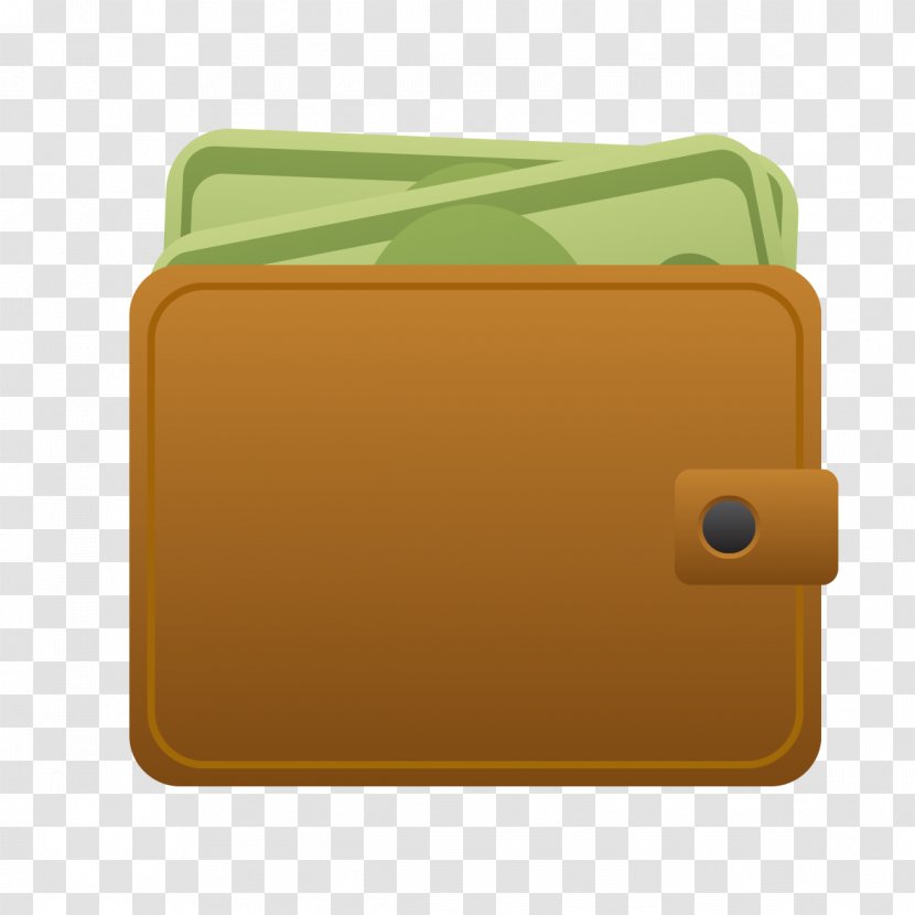 Material Yellow Rectangle - Green - Brown Wallet Model Transparent PNG