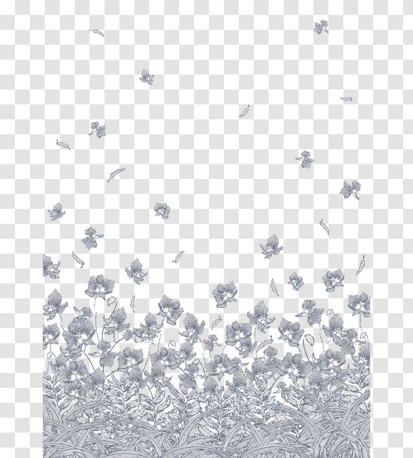 Flower White Wallpaper - Black And - Floating Transparent PNG