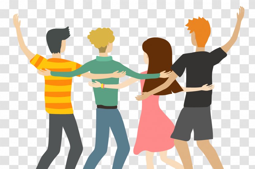Friendship Icon - Cartoon - Friends Raised Their Hands To Celebrate Transparent PNG