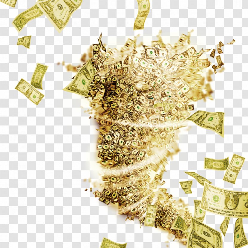 Money United States Dollar Gold Coin Computer File - Banknote - Storm Transparent PNG