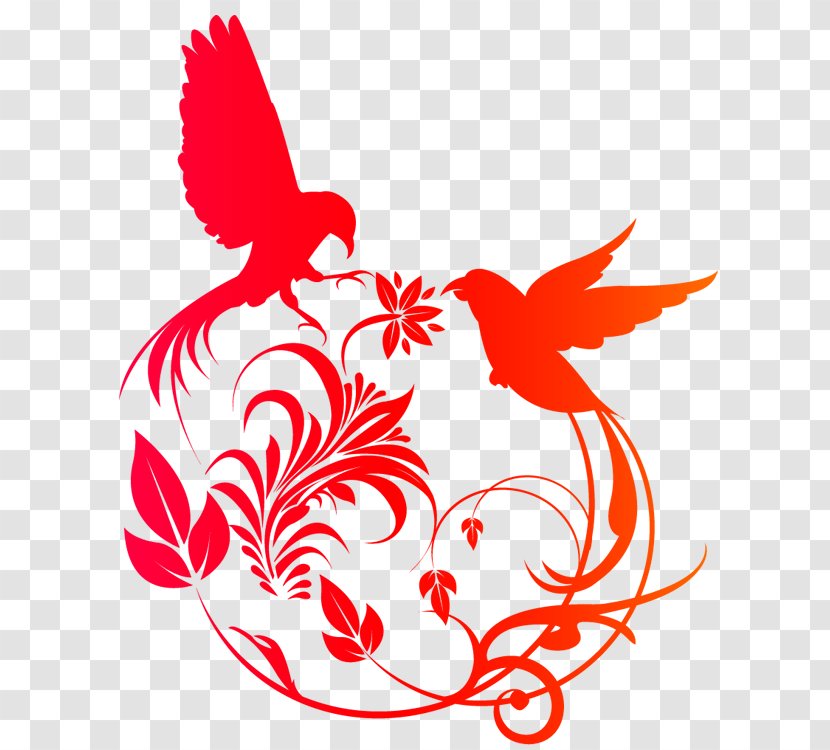 Bird Stencil Silhouette - Wing - Hand-painted Vine Image Transparent PNG
