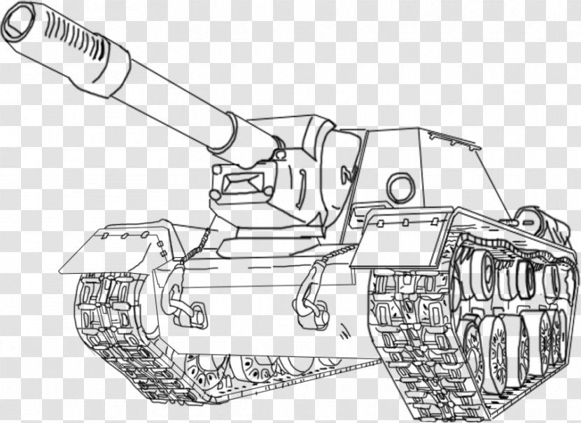 Drawing Line Art World Of Tanks Painting - Combat Vehicle - Tank Transparent PNG