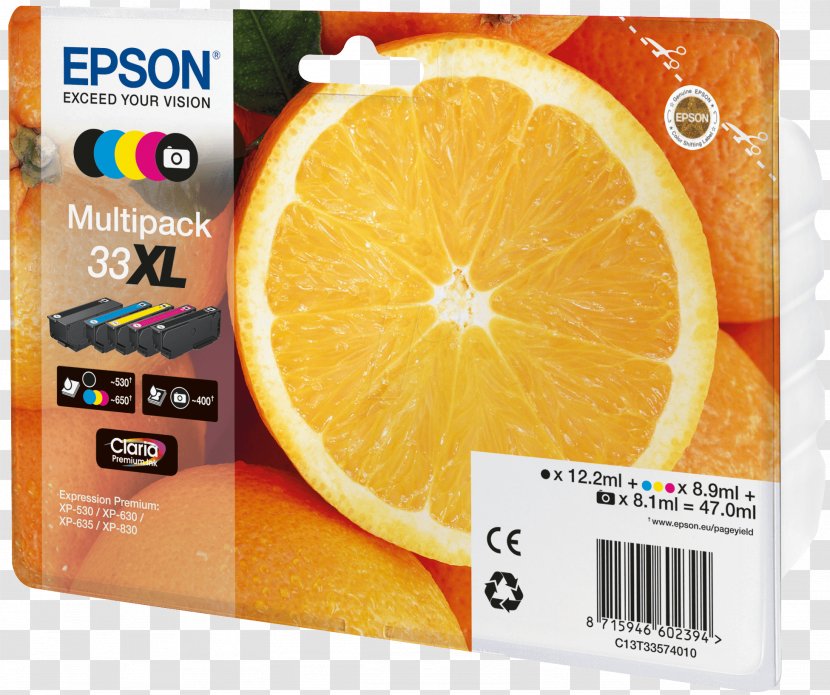 Ink Cartridge CMYK Color Model Epson Cyan - Printer Transparent PNG