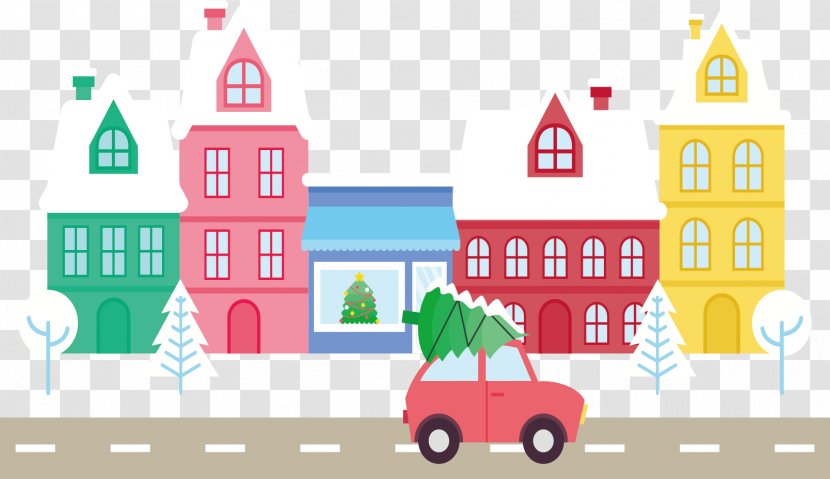 Winter Illustration - Home - Warm Town Transparent PNG