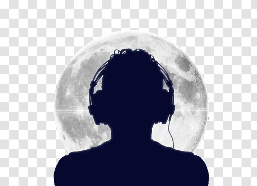 Headphones Silhouette Photography - Stock - Moonlight Man Transparent PNG