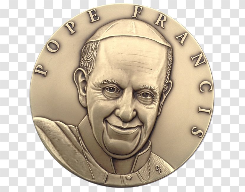 Pope Francis Bronze Medal Catholic Church - Priest Transparent PNG