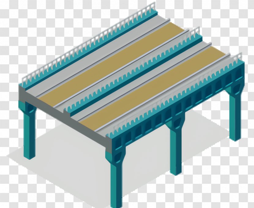 Table Cartoon - Turquoise - Rectangle Bench Transparent PNG