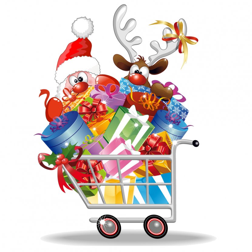 Santa Claus Gift Christmas Clip Art - Shopping Transparent PNG