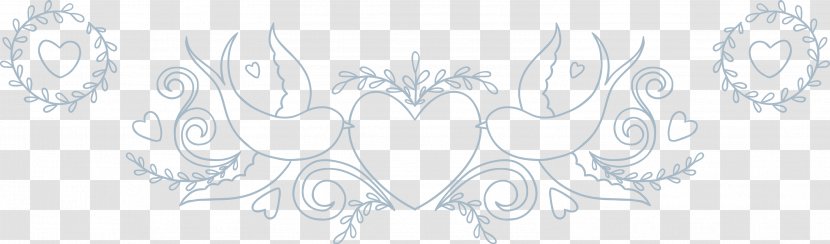Black And White Pattern - Heart - Creative Hand-painted Love Transparent PNG
