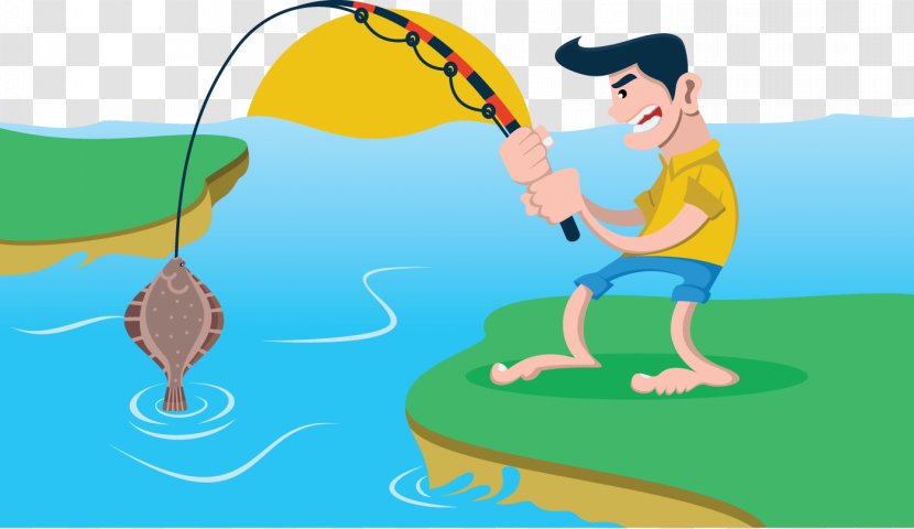 Fishing Fish Pond Fisherman Clip Art - Area - Men By The River Transparent PNG